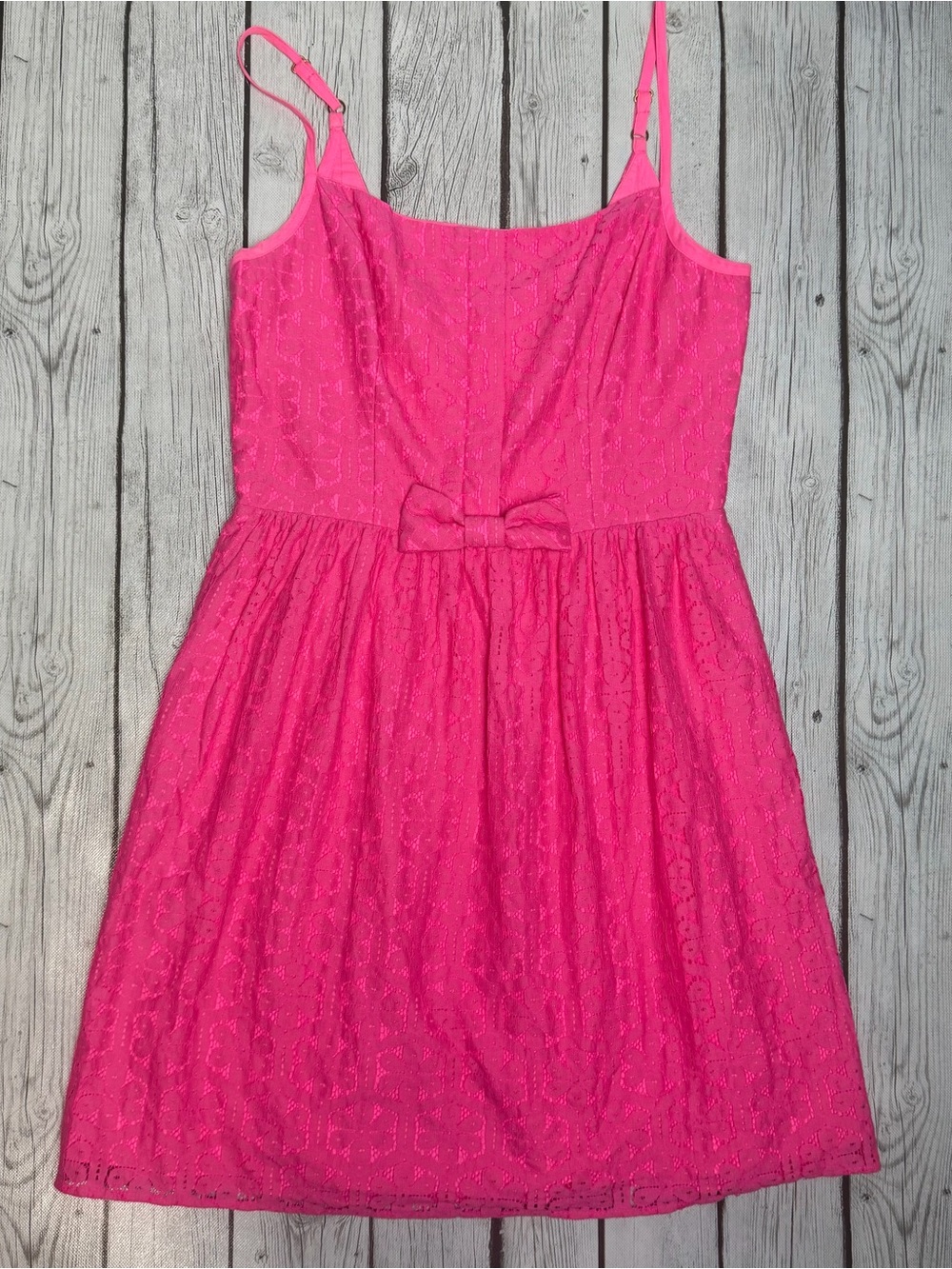 Lilly Pulitzer Women's 4 Antonia Dress Fiesta Pink Daisy Lane Lace